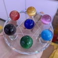 thumbnail image 4 of 20MM Fashion Home Decor Office Decoration Crystal Sphere Healing Ornament Marble Games Glass Marbles Glass Ball Toys Colorful Cat Eye Sphere Cat's Eye Stone PURPLE, 4 of 8