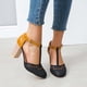 thumbnail image 1 of Zapatos de tacón grueso con hebilla hueca para mujer, sandalias de bomba a juego de colores Wmkox8yii  shjk4016, 1 of 6