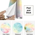 thumbnail image 4 of Peel and Stick Wallpaper Canvas Rainbow ombre abstract colorful watercolor Modern Art Wall Mural Decor Self Adhesive and Removable 69in x 98in, 4 of 6