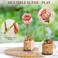 thumbnail image 3 of Puzle 3D de madera con flor rosa rosa, modelo DIY ROBOTIME, 3 of 7