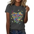 thumbnail image 1 of TINZ T-Shirt Décontracté à Col Rond à Manches Courtes Imprimé pour Femme Hauts d'Exercice T-Shirts à Manches Courtes pour Femme T-Shirts de Tennis Femme Chemise pour Femme T-Shirts à Manches Courtes en Spandex pour Femme T-Shirt Femme Été, 1 of 4
