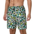 thumbnail image 2 of Uemuo Green Leopard Pattern Mens Swim Trunks Quick Dry Board Shorts with Mesh Lining, Stretch Beach Shorts Quick Dry No-Chafing Board Shorts-Medium, 2 of 9