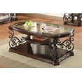 thumbnail image 2 of Laney 1-shelf Glass Top Rectangular Coffee Table Deep Merlot, 2 of 9