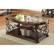 Laney 1-shelf Glass Top Rectangular Coffee Table Deep Merlot