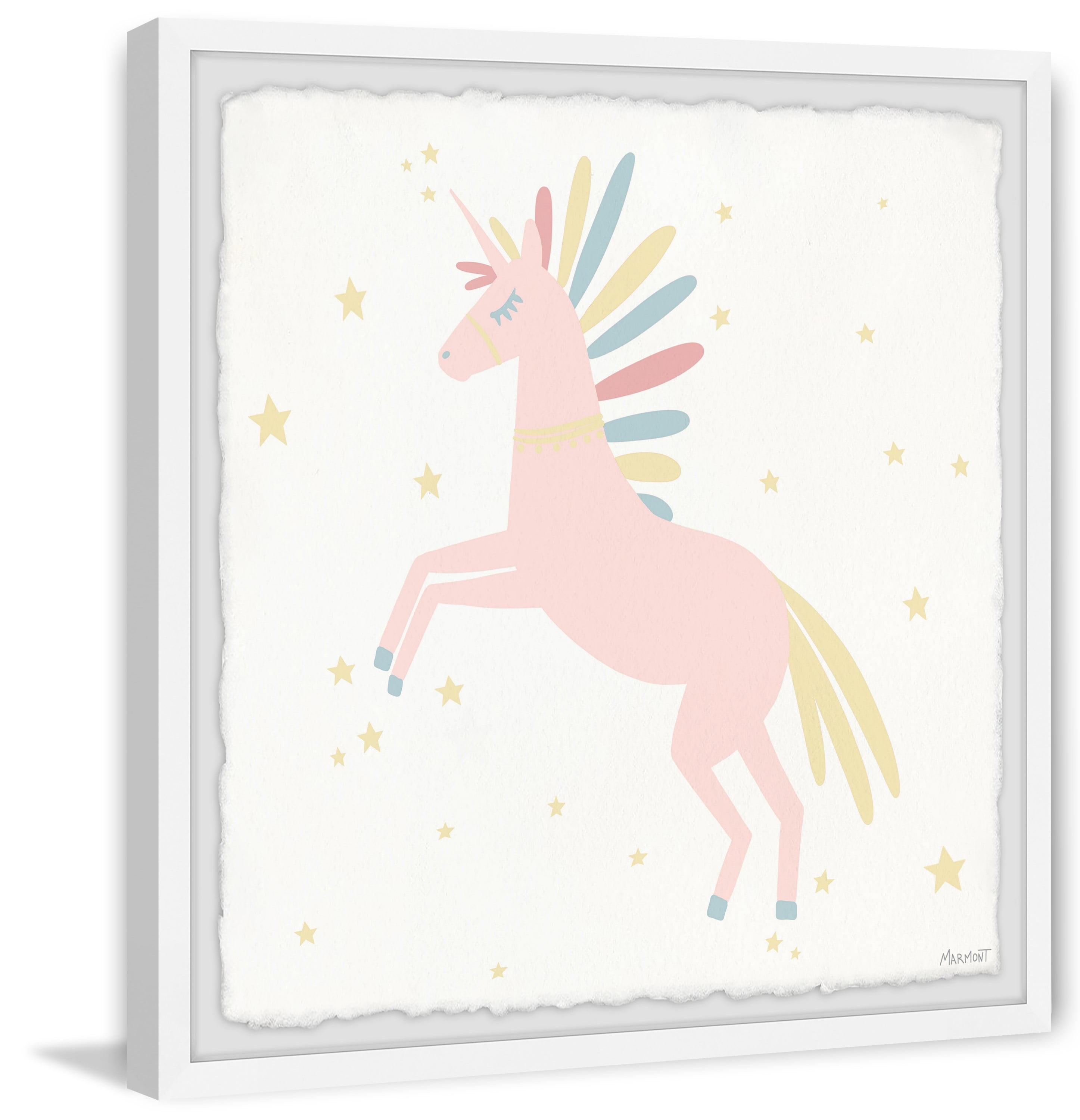 Marmont Hill Prancing Unicorn Framed Wall Art