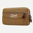 thumbnail image 4 of Riñonera de lona informal para hombre al aire libre, monedero para teléfono, cinturón, funda con cremallera (caqui), 4 of 4