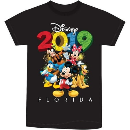 Disney Adult Unisex 2019 Dated Fun Friends Mickey Goofy Donald Pluto Minnie (FL Namedrop) Small Black