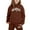 Coffee, variant on lnmuld Two Piece Outfits Stylish Girls Winter Outfits Set Casual Printed Hooded Sweatshirt Ensemble for with Easy Care Instructions Solid Color Size:8-9 Years
