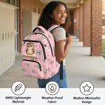 thumbnail image 6 of KUIFORTI Brown Owl Girls Backpack Kids Bookbag Lightweight Polyester with Front Pockets Comfortable Back to School Gifts, 6 of 7
