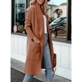 thumbnail image 4 of Women'S Open Front Knited Loose Cardigan Casual Long Sleeve Draped Knit Pockets Long Jackets Sweater Coffee Color L, 4 of 9
