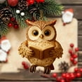 thumbnail image 4 of Forest Reading Animals Christmas Ornaments, 3.15 Inch 2D Acrylic Bookworm Animal Decorations, Cute Woodland Creature with Books Hanging Ornaments for Xmas Tree Home Party Decor -1 PCS, 4 of 5