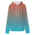 thumbnail image 4 of TRUBKH hoodies for women Fleece Sweatshirts womens long sleeve tops hoodie women pullover sweaters for women Sweatshirt With Gradient Letter Printed Pockets And Hooded Sweatshirt Blue M, 4 of 5