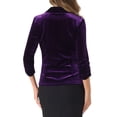 thumbnail image 3 of INSPIRE CHIC Valentine's Day Velvet Jackets for Women's 3/4 Sleeve Open Front Velvet Cardigan S Purple, 3 of 6