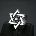 thumbnail image 5 of JAJAFOOK Mens Cubic Zirconia Stainless Steel Ring, Vintage Star of David, Black Silver size 13, 5 of 6