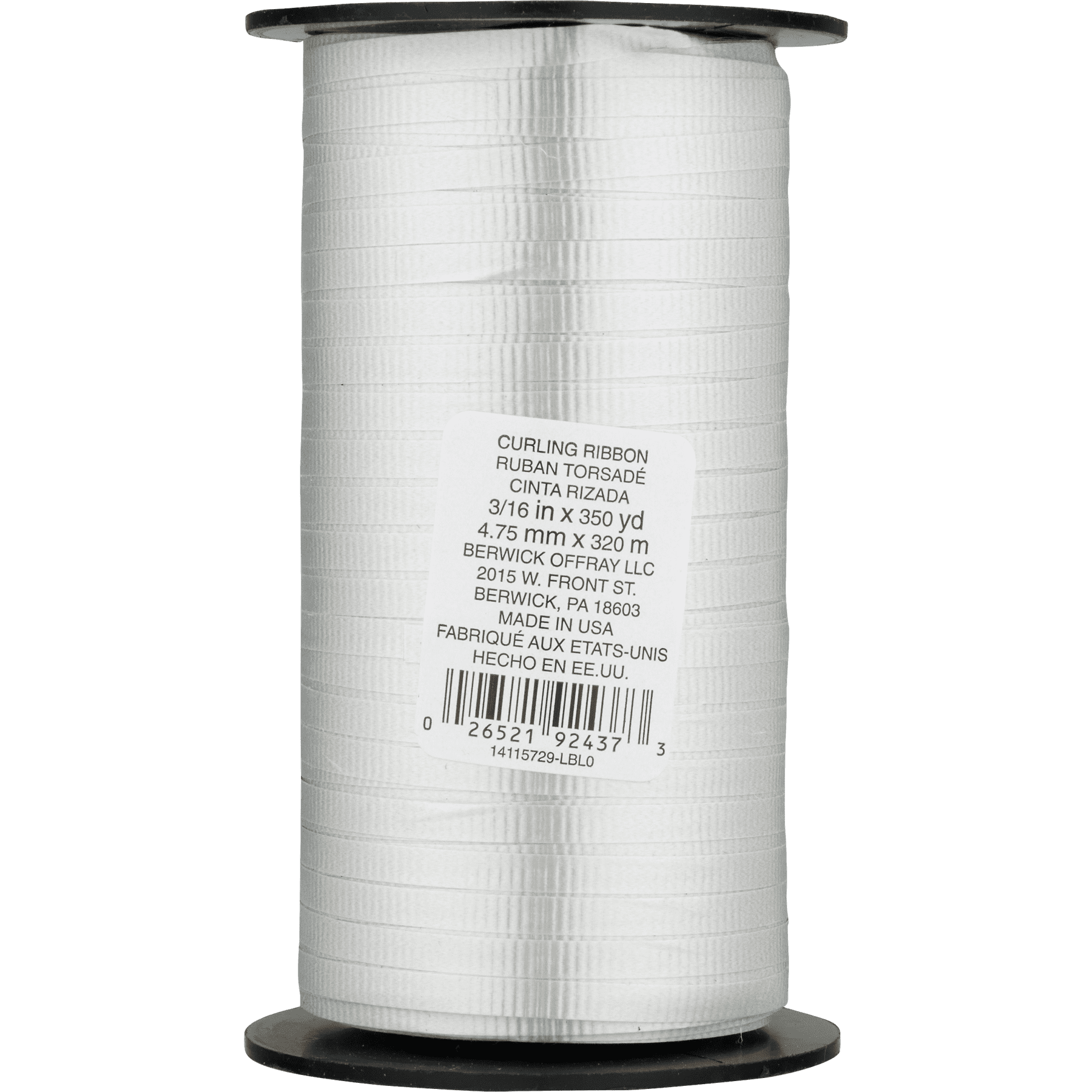 Berwick 3" x 16" Silver Curling Ribbon 350 Yards in Decorative Gift Wrap Accessory