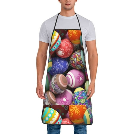 

Zeuib Easter Eggs1 Print Unisex Waterproof Aprons Cooking Aprons for Kitchen Gardening and Salon Water & Oil Resistant