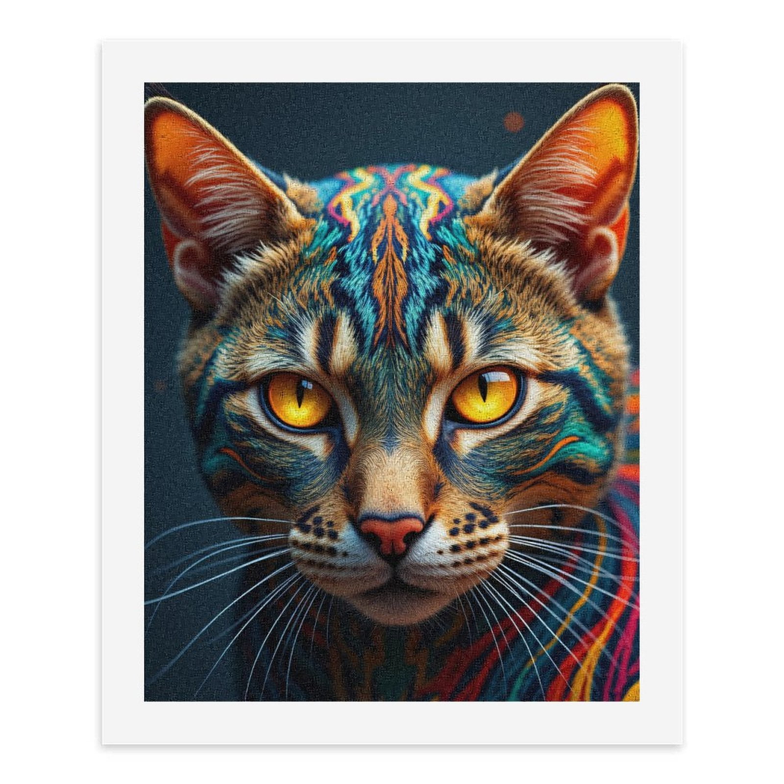 Paint By Numbers Kit for Adults Beginner - Vivid Colorful Cat Portrait Art DIY Canvas Painting Kits for Adults, Frameless Paint By Number for Adults for Home Wall Decor 16x20 Inch