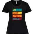 thumbnail image 3 of Inktastic Bull Riding Rodeo Eat Sleep Bull Riding Repeat Women's Plus Size T-Shirt, 3 of 5