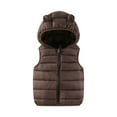 thumbnail image 2 of ZACPNCV Little Girls Boys Winter Warm quilted Sleeveless Hooded Puffer Jacket Pocket Down Vest Full Zip Waistcoat Gilet Coffee 2-3 Years, 2 of 9