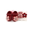 thumbnail image 4 of Baby Girl Shoes Soft Sole Floral Newborn Infant Anti-Slip Shoes Prewalkers With Headband, 4 of 4