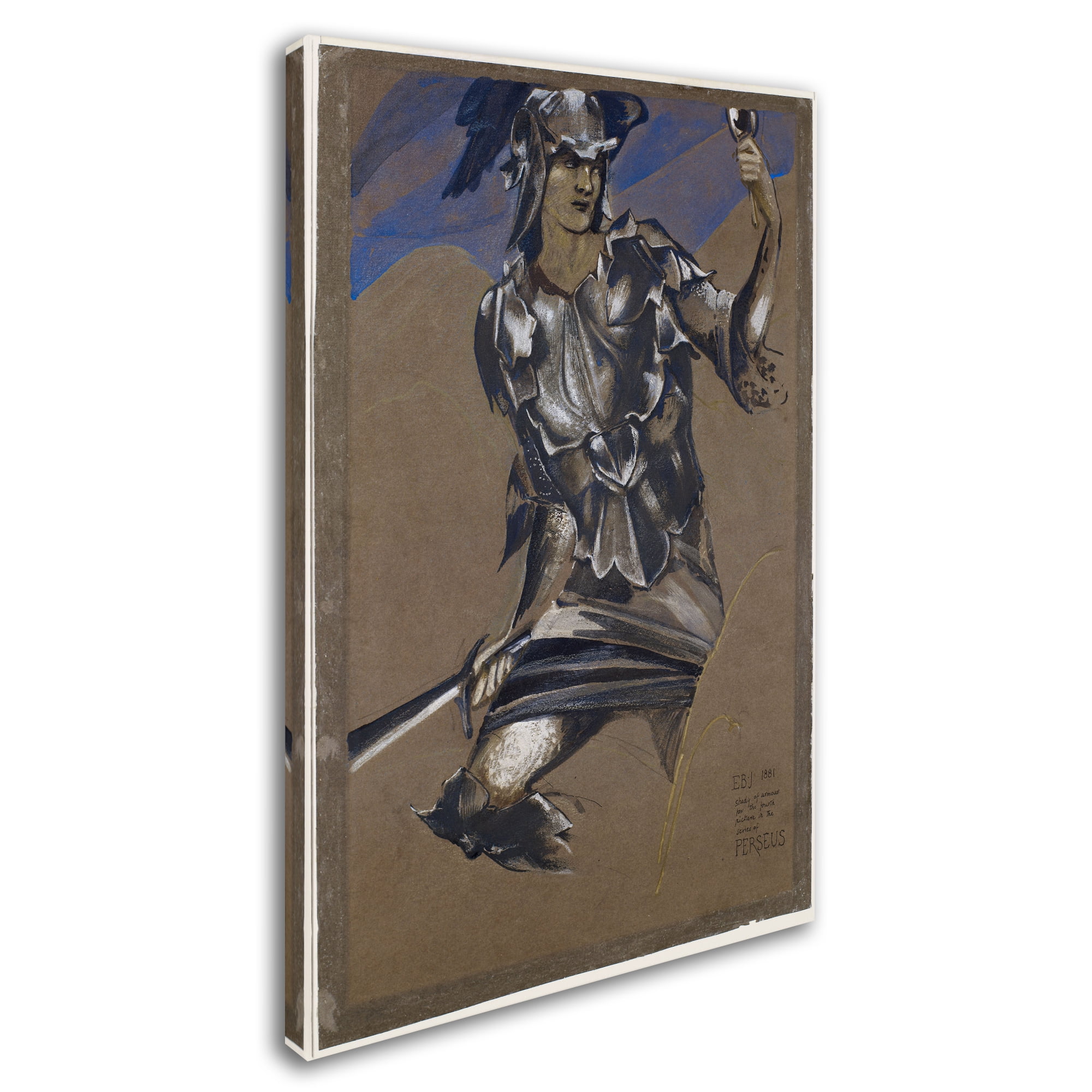 Edward Burne-Jones 'Study Of Perseus In Armour' Canvas Art