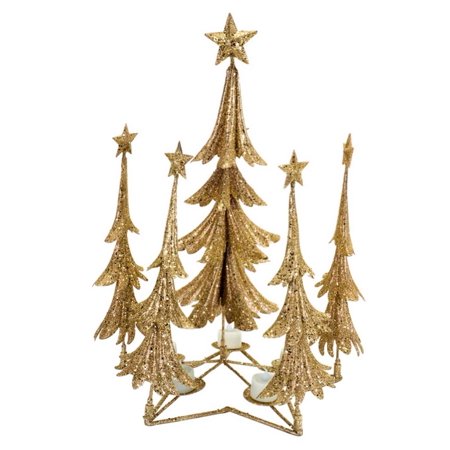 Gold Christmas Candle - Pack of 2 Gold Christmas Tree Candle Holders 21