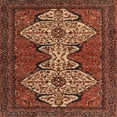 thumbnail image 1 of Ahgly Company Machine Washable Indoor Square Abstract Saffron Red Area Rugs, 5' Square, 1 of 7