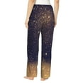 thumbnail image 3 of Xecao Gold Black Glitter Women's Straight Lounge Pajama Pants: The Epitome of Relaxed Sleepwear, 3 of 9
