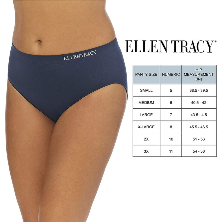 Ellen Tracy Women's Seamless Hi-Cut Panty, 4 Pack 