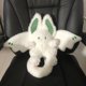 thumbnail image 1 of Peluche de conejo de murciélago esponjoso, Manta Kawaii, Animal creativo, peluche de conejo rosa y blanco, almohada suave, regalo de cumpleaños para niños, 1 of 4