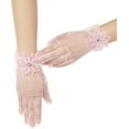 thumbnail image 2 of Zhengup Women Tea Party Tulle Gloves with Floral Wedding Bridal Pearls Mesh Sheer Gloves Evening Dress Accessories, 2 of 6