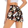 thumbnail image 2 of Uemuo Cute Dog Panda Pattern Women's Athletic Shorts High Waisted Running Shorts with Liner Pockets Gym Elastic Workout Shorts-Small, 2 of 9