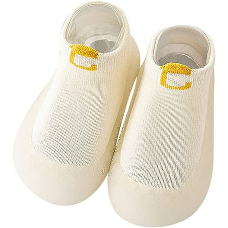 

QWZNDZGR Baby Toddler Indoor House Floor Slipper Toddler Ankle Socks Rubber Sole First Walker Soft Cotton