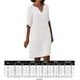thumbnail image 2 of Vestido Vestido casual de mujer Vestido de playa elegante con cuello en V y lino de algodón con manga 3/4 (Blanco M) Ygjytge Blanco T M para Mujer, 2 of 8