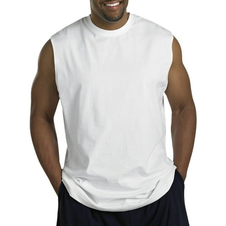 Harbor Bay by DXL Big and Tall Men s Moisture-Wicking Muscle T-Shirt White 6XLTall