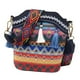 thumbnail image 2 of Bolsos de hombro bordados con borlas para mujer, estilo étnico, estilo hippie Azul oscuro, 2 of 9