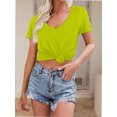 thumbnail image 3 of Women's T Shirts V-Neck Short Sleeve Athletic Shirts Tee Tops, 3 of 4