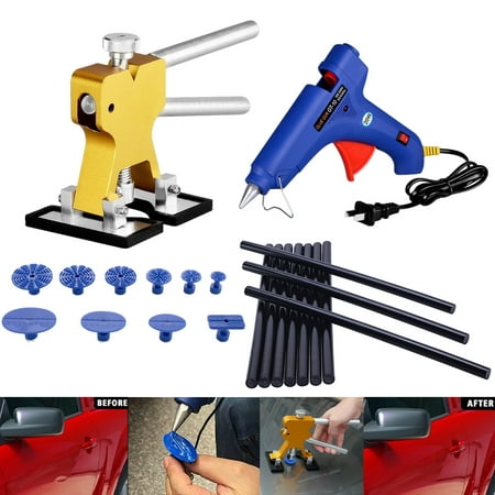 Auto Body Paintless Dent Repair Tool, Car Dent Puller with Glue Puller Tabs for Car Dent Removal, Door Dings and Hail Damage Repair, Large/Small Dent