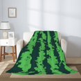thumbnail image 2 of Fuzoiu Green Stripes Of Watermelon Print Flannel Throw Blanket,Light Weight Warm Decorative,Throw Blanket Cover for Sofa, Couch, Bedroom,Travel-80"x60", 2 of 6