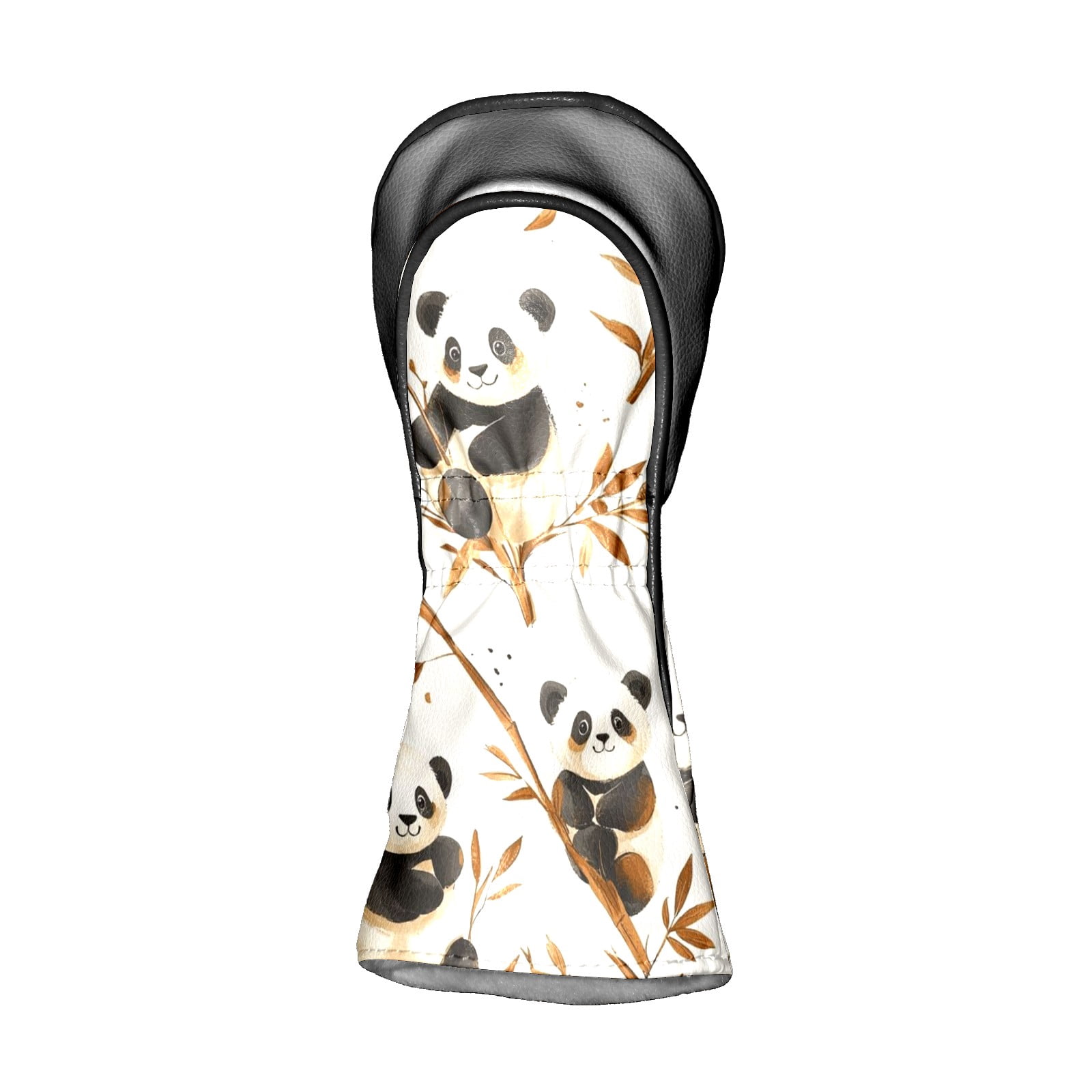 Golf Head Covers Panda Pattern for Driver, Wood & Hybrid, Premium Waterproof PU Leather with Plush Lining, Cute Animal Golf Gifts