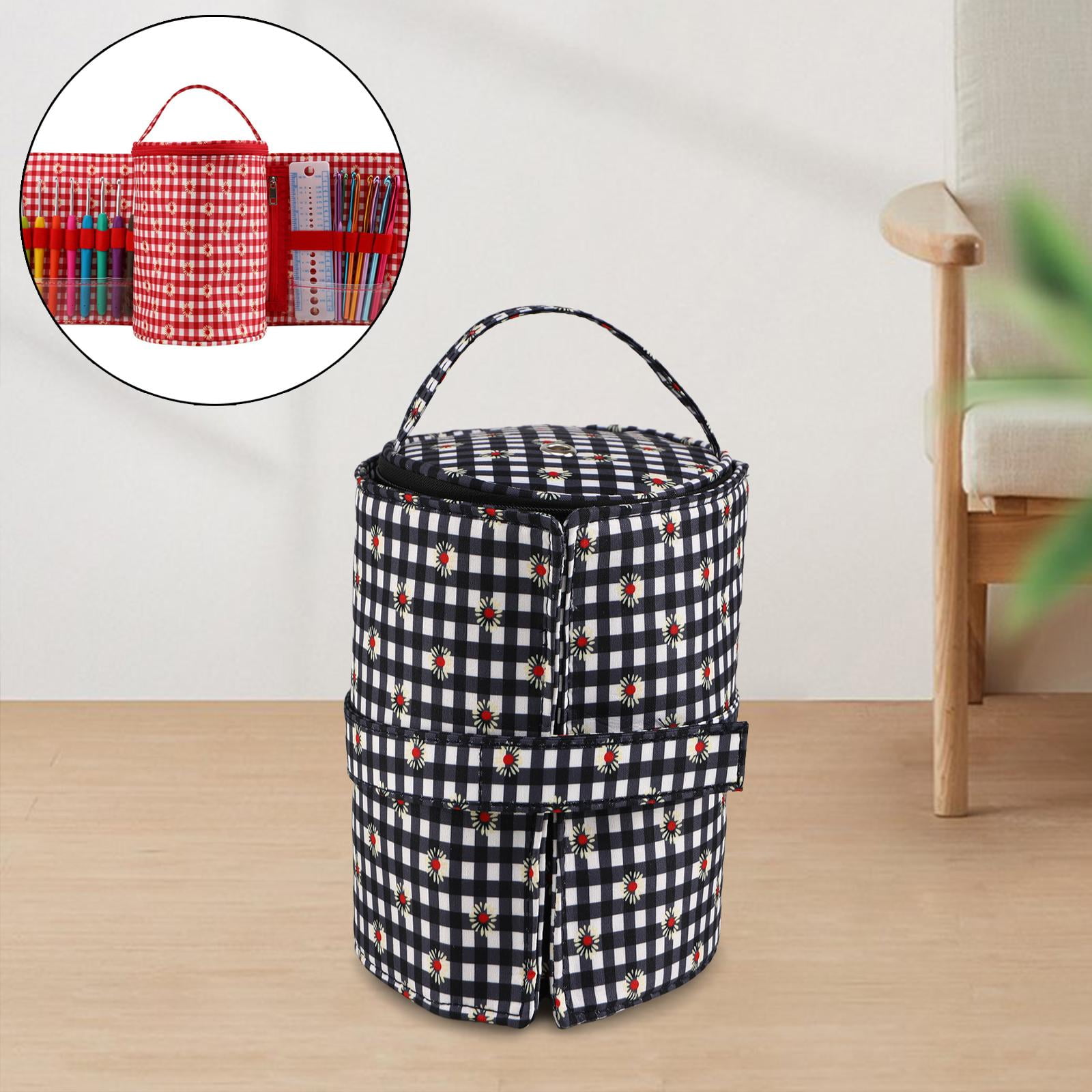 FVDPWYE Crochet Bag Crochet Hooks Storage Bag Lightweight Craft Organizer Zipper Closure Black