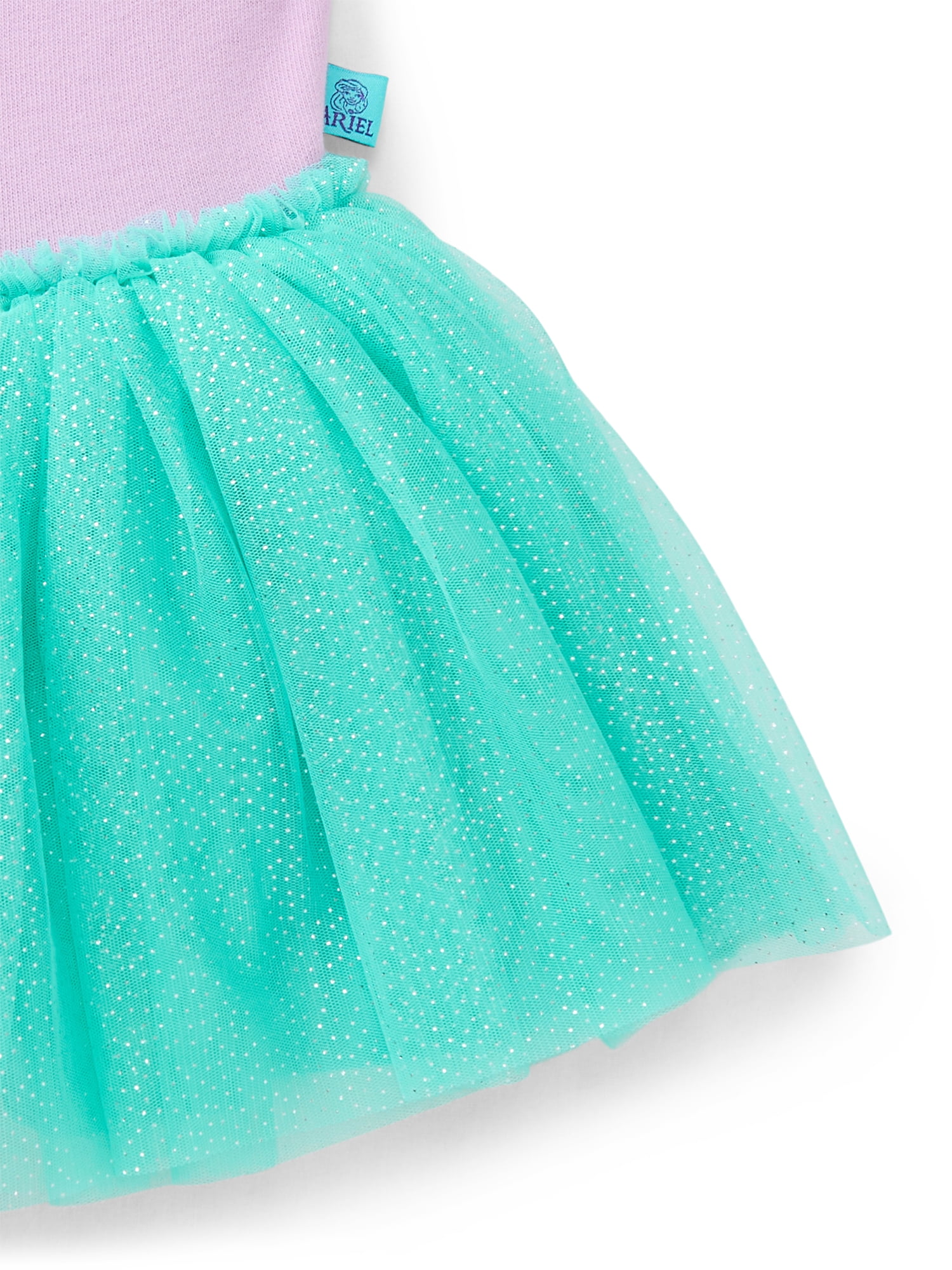 Disney Princess Toddler Girls Ariel Cosplay Tutu Dress with Puff Sleeves, Sizes 12M-5T