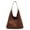 Coffee, variant on Womens Suede Crescent Shoulder Bag Trendy Large Capacity Top-handle Travel Tote Handbag Purses