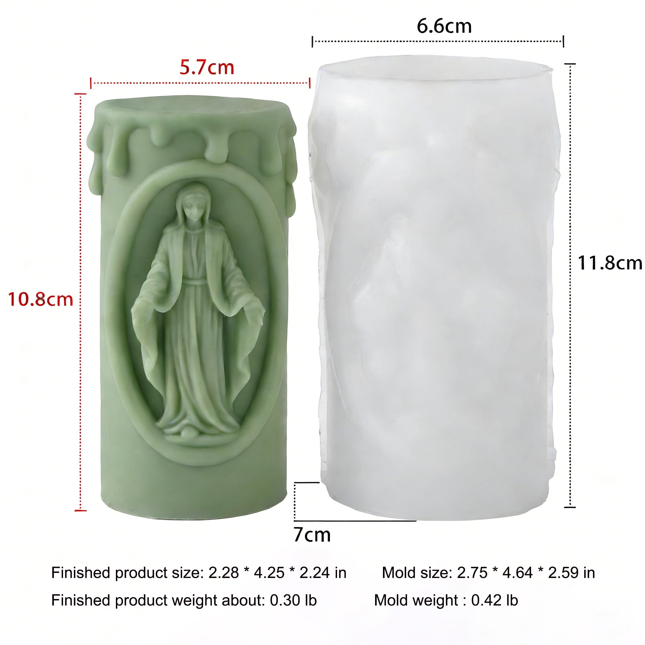 1PCS Jesus Cylinder Candle Mold, 1PCS the Holy Mother and Father Holding the Child Cylinder Candle Mold，1PCS Mary Cylinder Candle Mold for Candle Making Aromatherapy Gypsum Candles Polymer Clay Craft