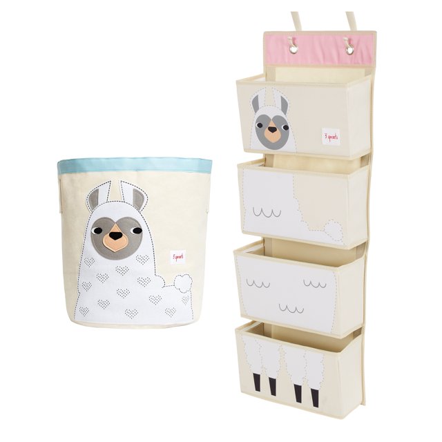 3 Sprouts Bac de Rangement Mignon et Organisateur de Panier Suspendu, Lama