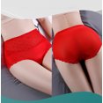 thumbnail image 4 of Gibobby Ropa Interior dama cintura alta cintura encaje malla sexy cintura delgada delgada ropa interior （Rojo， XL), 4 of 5
