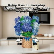 Cmfohlke Paper Pop Up Cards, Nantucket Hydrangeas, 3D Popup Greeting Card, 12 Inch Life Sized Forever Flower Bouquet