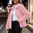 thumbnail image 3 of SZJXBUY Jackets for Women Fleece Plus Size Warm Zip Up Jacket Winter Casual Long Sleeve Outerwear Coats with Pockets Pink,M, 3 of 4