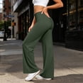 thumbnail image 4 of Dwellite Leggings for Womens Straight Leg Gym Yoga Pants High Waist Lifting Wide Leg Workout Pants with Pockets 2026 Green M, 4 of 7