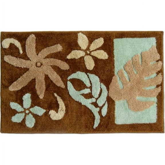 Tiare Rug - Brown 21"x 34" - Floral Design